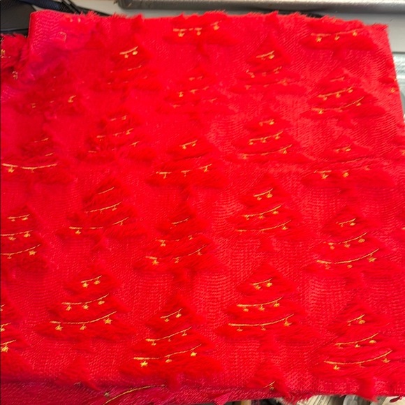 Set of 2 Festive Red and Gold Christmas Tree Pillow Covers 20”x20” - Picture 2 of 3